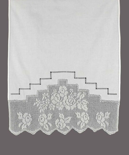 Silk Fashion Перде за Прозорец с Презрамки BG11 Плетено Екрю 110x150см