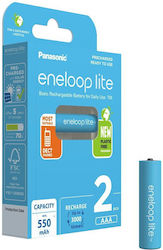 Panasonic Eneloop Lite Eco Pack Επαναφορτιζόμενες Μπαταρίες AAA Ni-MH 550mAh 1.2V 2τμχ