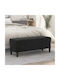 Samt Tabouret Schwarz 100x35x41cm