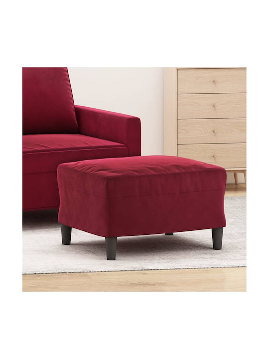 Velvet Burgundy Footstool 60x50x41cm