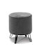 Stool For Living Room Upholstered with Velvet Carmen Gray 40x40x40cm