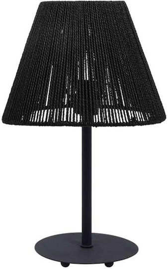 Fylliana Cordon Metal Table Lamp for Socket E27 with Black Shade and Base