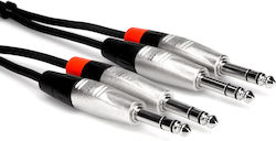 Hosa HSS-005X2 2x 6,3mm Stecker - 2x 6,3mm Stecker 1,5m
