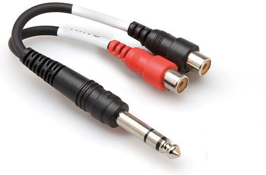 Hosa Cable 6.3mm male - 2x RCA female 0.1m (YPR-102)