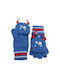 Kids Gloves Fingerless Blue Monster