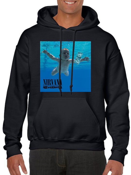 Pegasus Nevermind Φούτερ με Κουκούλα Nirvana Μαύρο