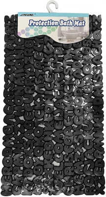 TnS Bathtub Mat with Suction Cups Black 37x68cm