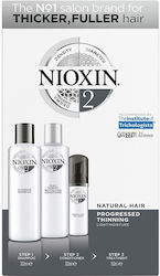 Nioxin Unisex Hair Care Set System 2 Natural Hair Progressed Thinning with Shampoo 3x300ml