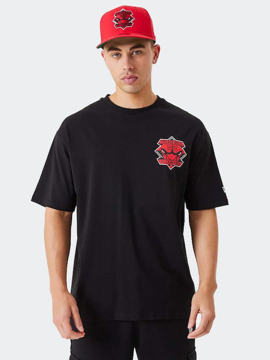 New Era Bărbați T-shirt Sportiv cu Mânecă Scurtă Negru