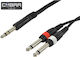 Cobra Cable 6.3mm male - 2x 6.3mm male 0.5m (CL120-005)