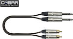 Cobra Cable 2 x 6.3mm male - 2x RCA male 1.5m (CL085-015)