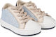 Babywalker Βαπτιστικά Υφασμάτινα Sneakers Σιέλ / Λευκό / Μπεζ
