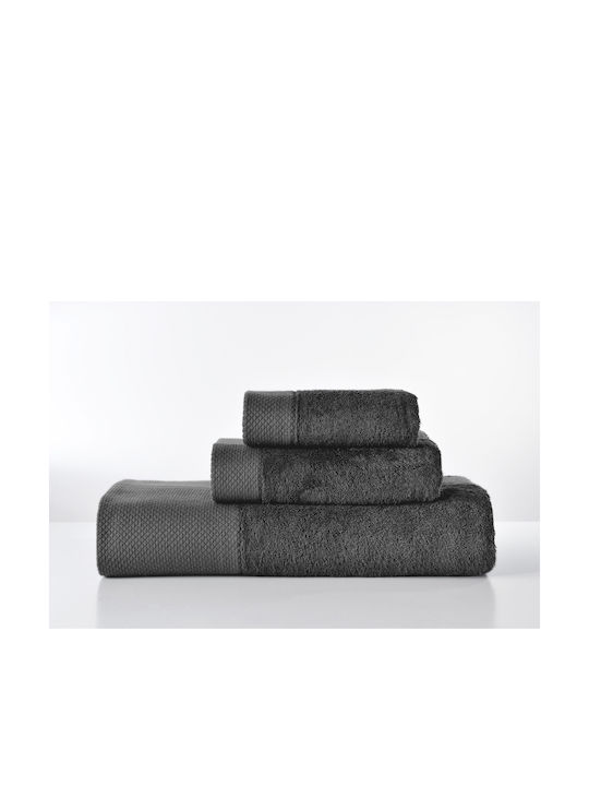 Down Town Home Prosop de mână Rosa 30x50cm. Negru Greutate 600gr/m²