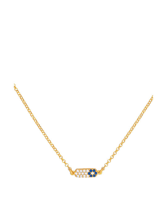 Excite-Fashion Necklace Eye from Gold Plated Si...