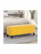 Hocker Bankhocker Gepolstert mit Samt Gelb 100x35x41cm