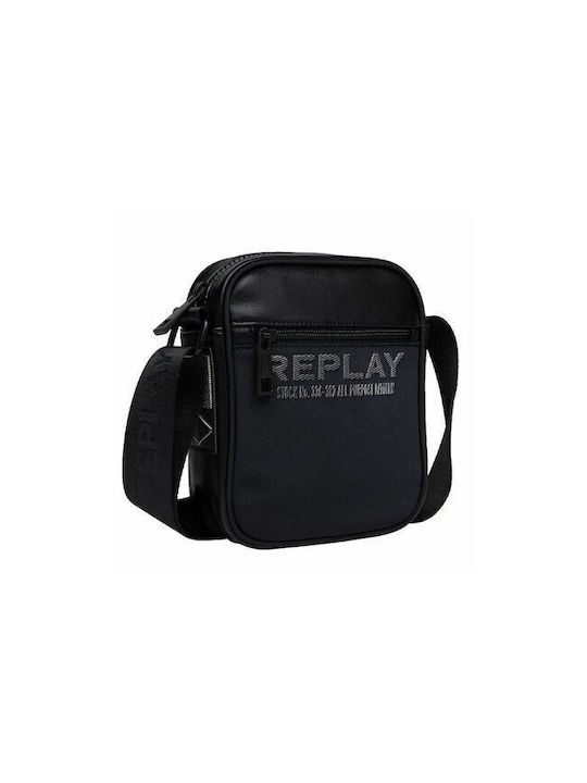 Replay Ανδρική Τσάντα Ώμου / Χιαστί σε Μαύρο χρώμα