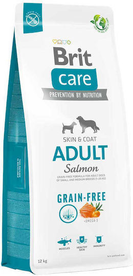 Brit Care Skin & Coat Adult 3kg Dry Food Grain-Free for Adult Dogs with Potatoes and Salmon