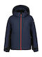 Lehr Waterproof Kids Casual Short Windproof Jacket with Hood Navy Blue
