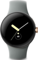 Google Pixel Watch Stainless Steel 41mm with Heart Rate Monitor (Champagne Gold case / Hazel Active band)