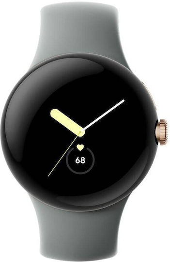 Google Pixel Watch Stainless Steel 41mm with Heart Rate Monitor (Champagne Gold case / Hazel Active band)