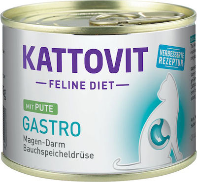 Kattovit Feline Diet Gastro Wet Food for Adult Cats with Gastrointestinal Disorders In Can with Turkey 1pc 85gr