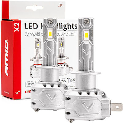 AMiO Lămpi H1 Canbus LED 6500K Alb rece 72W 2buc