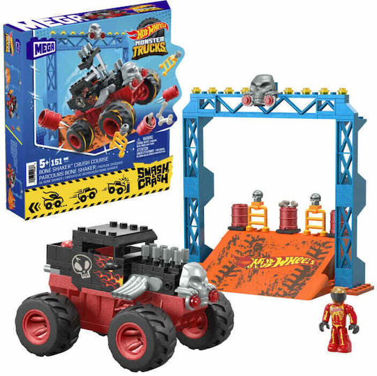 Mega Bloks Τουβλάκια Hot Wheels Smash N Crash Bone Shaker για 5+ Ετών 151τμχ