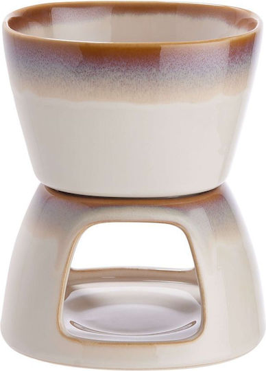 Butlers Au Chocolat Stainless Steel Fondue Pot with Tea Light for 2 Persons Beige 10.7x10.7x13.3εκ.