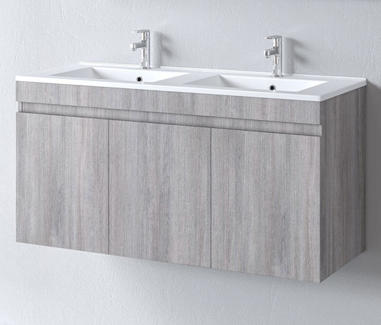 Martin Omega 120 Πάγκος με Νιπτήρα Μ120xΒ46xΥ60cm Γκρι