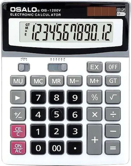 Osalo OS-1200V Taschenrechner 12 Ziffern in Weiß Farbe 1Stück