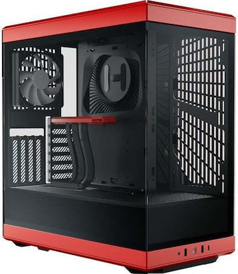 HYTE Y40 Gaming Midi Tower Computer Case with Window Panel Red