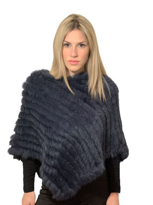 Fur poncho light grey