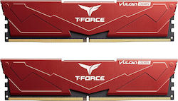 TeamGroup T-Force Vulcan 32GB DDR5 RAM με 2 Modules (2x16GB) και Ταχύτητα 6000 για Desktop