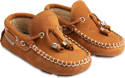 Babywalker Baptism Leather Moccasins Tabac