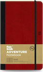 The Writing Fields Adventure Notebook A5 Ruled with Elastic Red