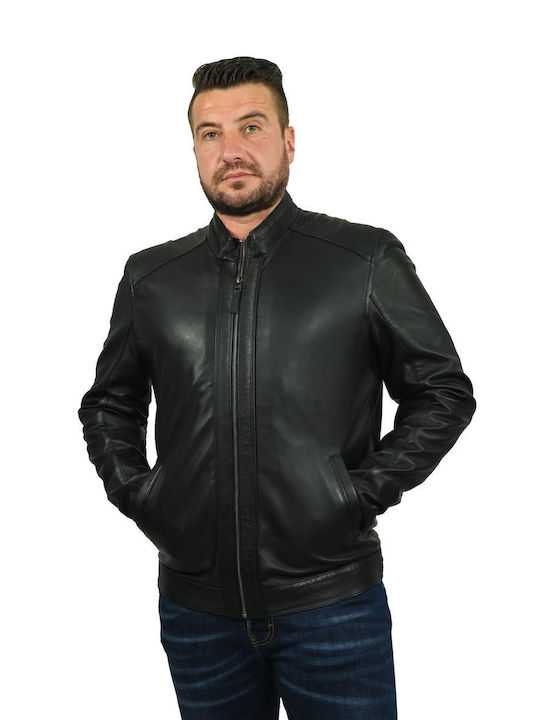 Men's Leather Jacket Finn - Black