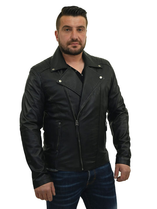 Men's Leather Jacket Elvis - Black