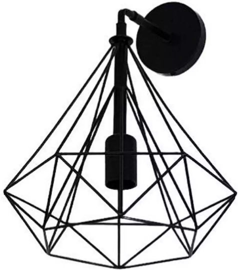 Stimeno Modern Lamp Wall with Socket E27 Black 28cm