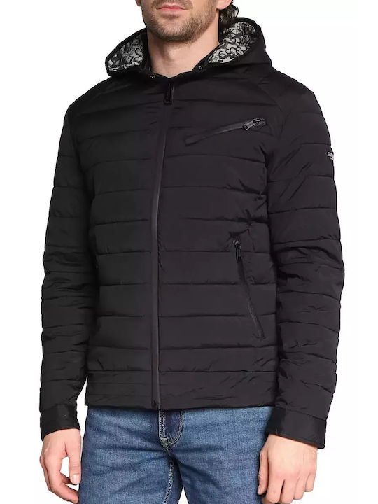 Guess Geacă pentru bărbați de iarnă Puffer Negru