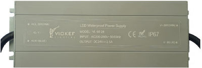 Τροφοδοτικό LED Στεγανό IP67 Ισχύος 60W με Τάση Εξόδου 24V Viokef