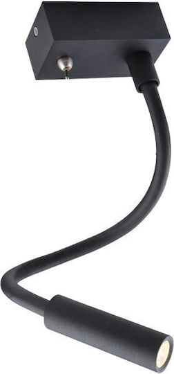 Gekas Snake Modern Leuchte Wand mit Integrierter LED und Warmweißes Licht Schwarz 10cm