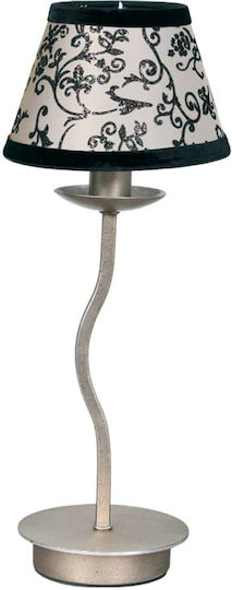 Gekas Retro Metal Table Lamp for Socket E14 with Shade and Silver Base