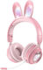 Rabbit Ear KE-01 Wireless On Ear Gaming Headset with Connection Bluetooth Pink