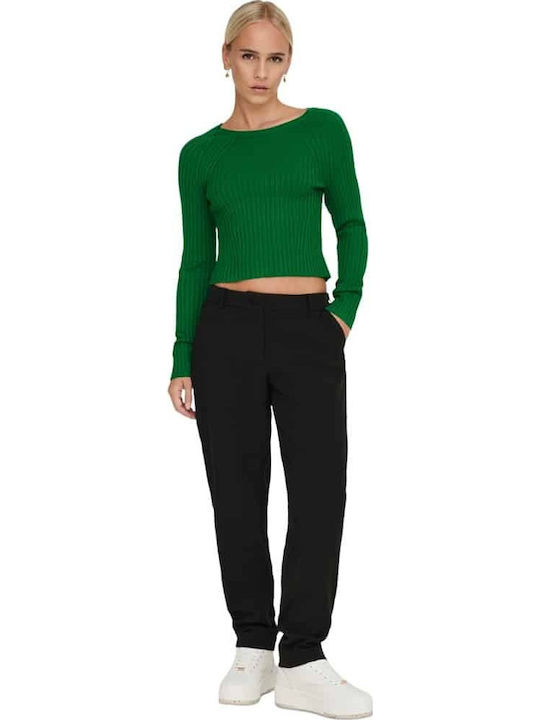 Only Meddi Women's Long Sleeve Crop Sweater Green