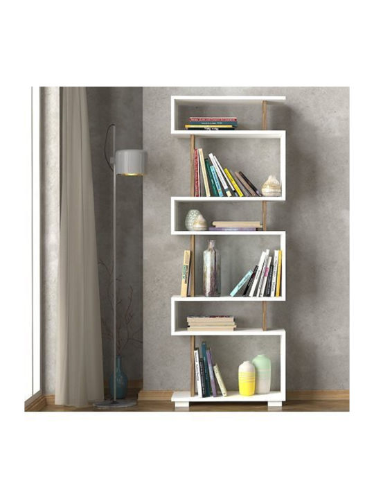 Βιβλιοθήκη Owl Grey / Λευκό 60x19.5x165εκ.