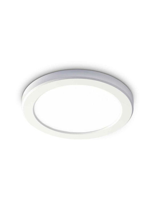 Ideal Lux Aura Round Μοντέρνα Πλαστική Πλαφονιέρα Οροφής με Ενσωματωμένο LED σε Λευκό χρώμα 22cm