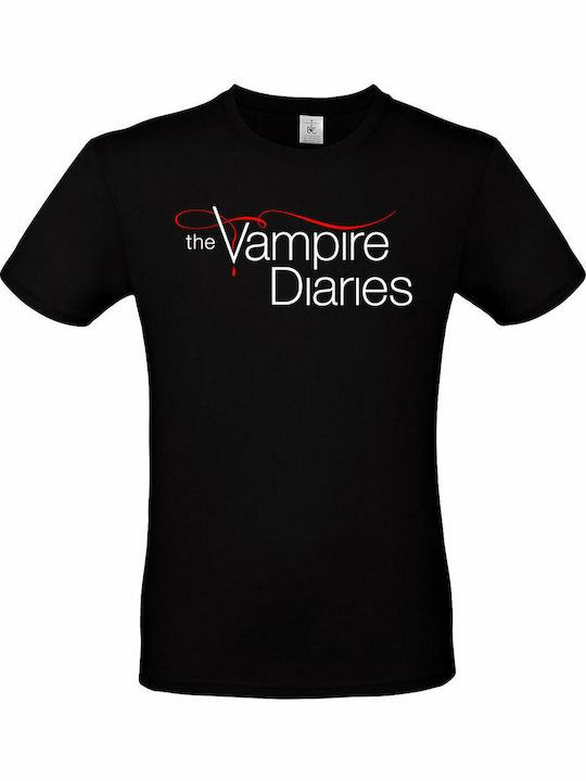 B&C T-shirt The Vampire Diaries σε Μαύρο χρώμα