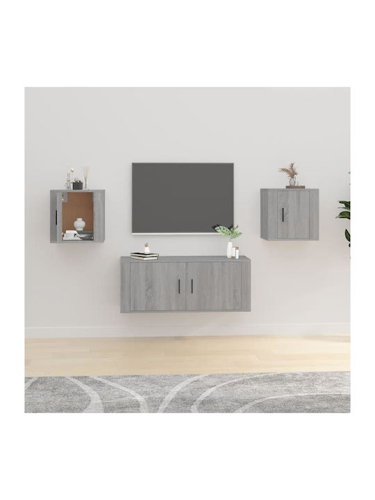 Wand-Kabinette Grau (2 Stück) 40x34,5x40 cm