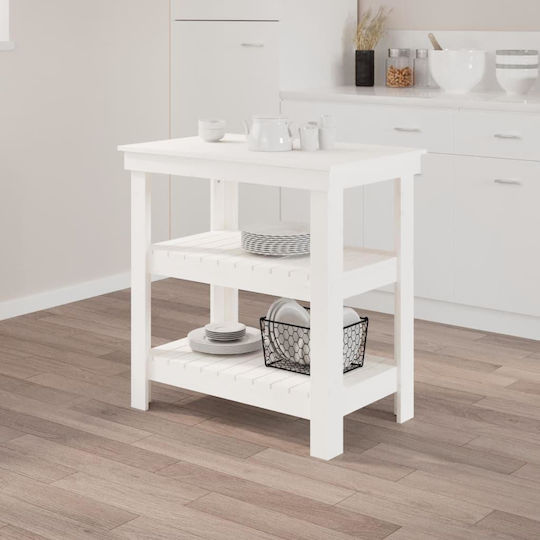 Table Bar from Solid Wood White 78.5x50x80cm