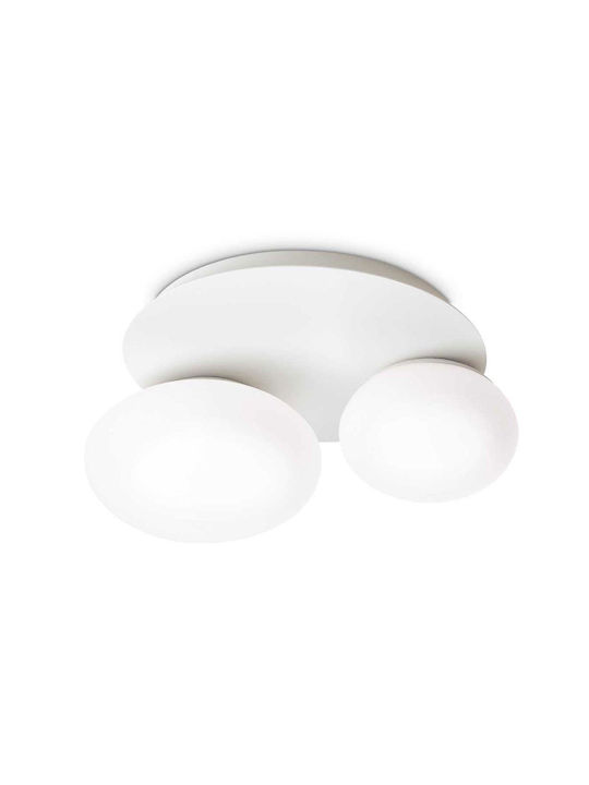 Ideal Lux Nimfea Μοντέρνα Μεταλλική Πλαφονιέρα Οροφής με Ντουί GX53 σε Λευκό χρώμα 36cm